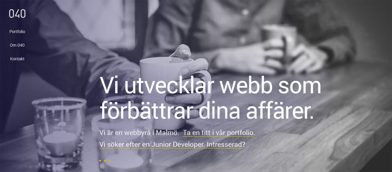 äldre startsida för 040