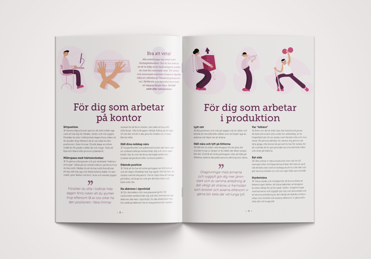 bild på uppslag i interntidningen Atria Foodpeople