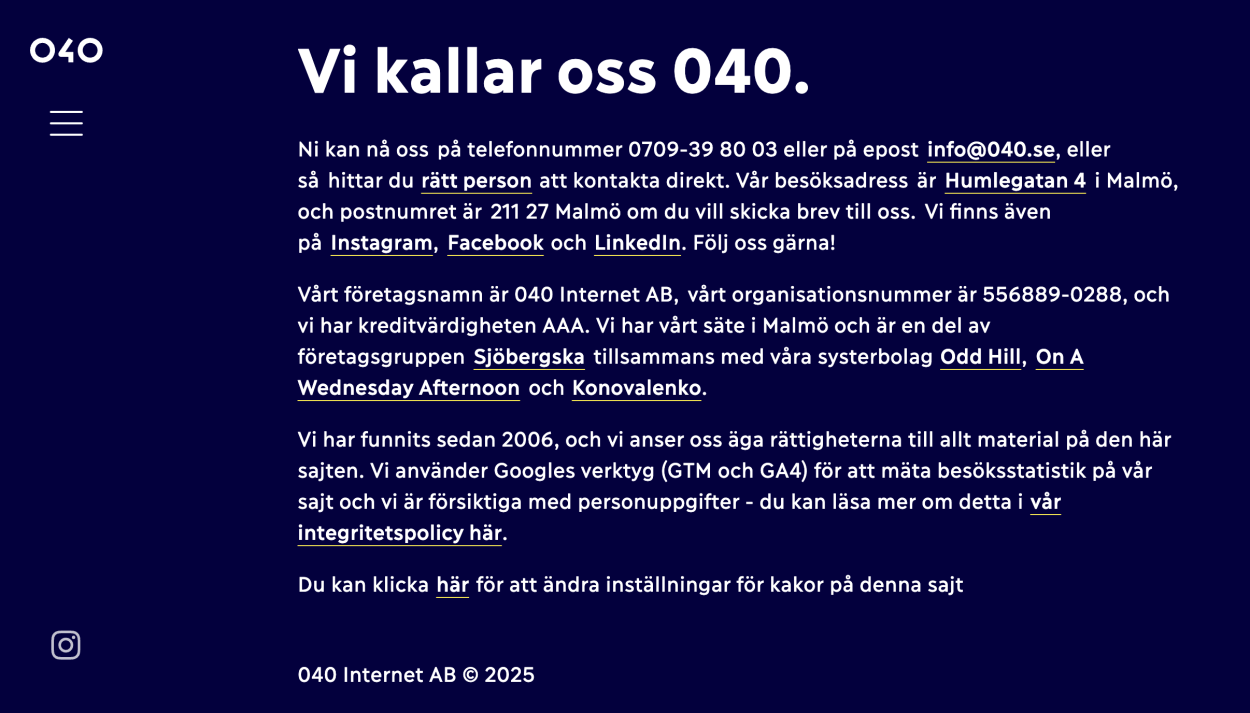 screenshot på 040:s sidfot